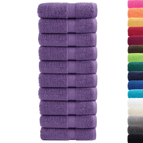 VidaXL serviettes invités solund 10 pcs 600 g m² 30x50 cm violet