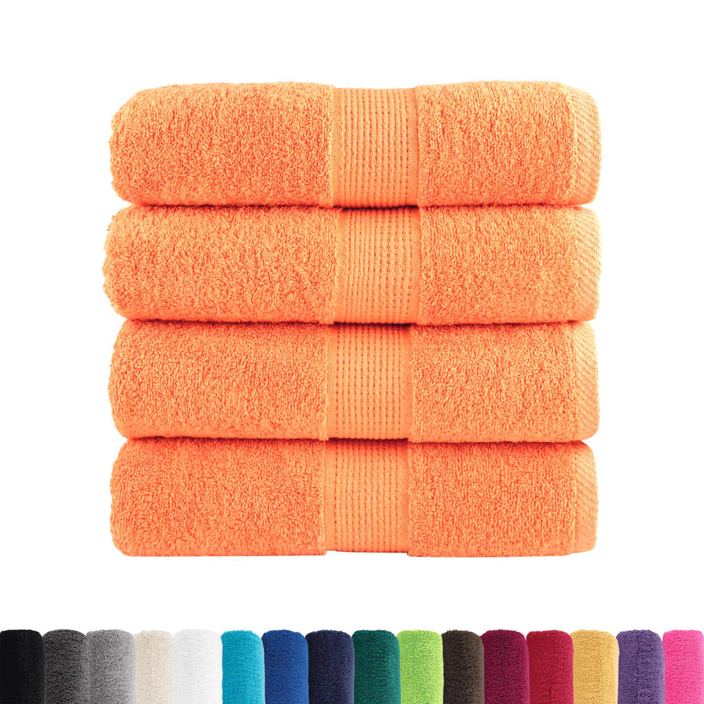 VidaXL serviettes invités solund 4 pcs 600 g m² 30x50 cm orange
