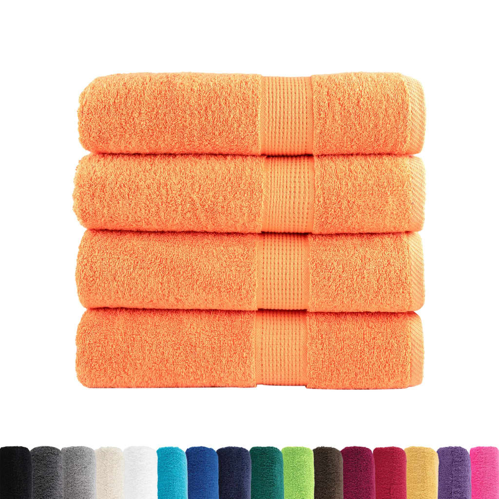 VidaXL serviettes de bain solund 4 pcs 600 g m² 70x140 cm orange