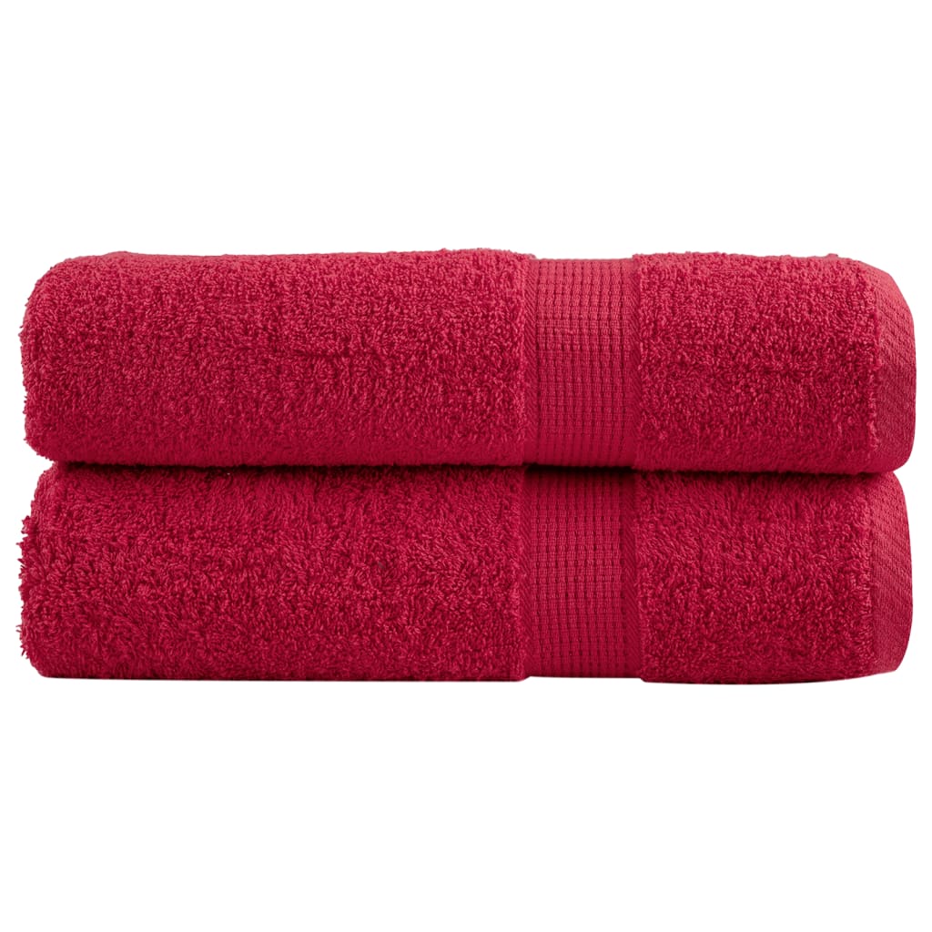 Serviettes de bain Vidaxl Solund 2 pcs 600 g m² 70x140 cm rouge