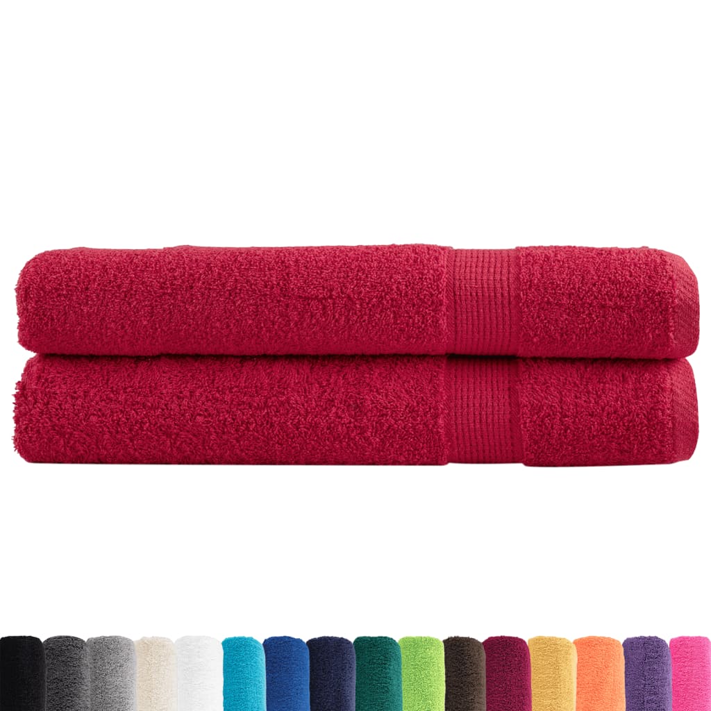 VidaXL serviettes de sauna solund 2 pcs 600 g m² 80x200 cm rouge