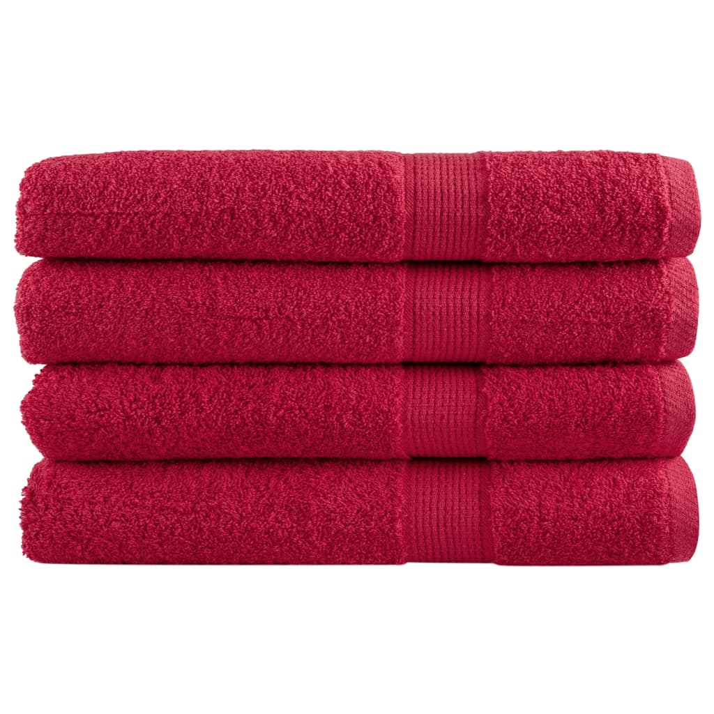 VidaXL serviettes de sauna solund 4 pcs 600 g m² 80x200 cm rouge