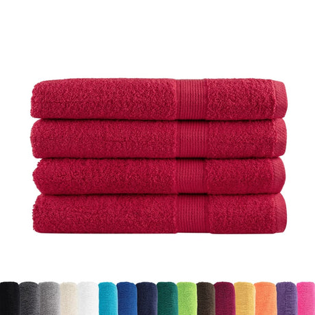 VidaXL serviettes de sauna solund 4 pcs 600 g m² 80x200 cm rouge