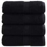 Vidaxx débarbouillettes premium solund 4 pièces noir 30x30 cm 600 g m2