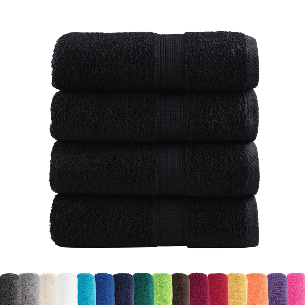 Vidaxx débarbouillettes premium solund 4 pièces noir 30x30 cm 600 g m2