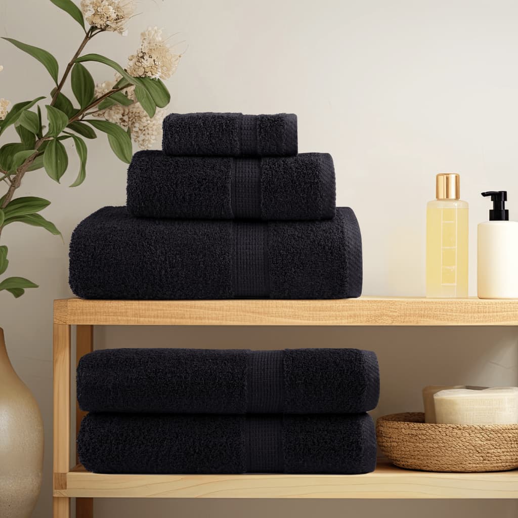 Toallas de baño Vidaxl Solund 4 PCS 600 g m² 70x140 cm Negro