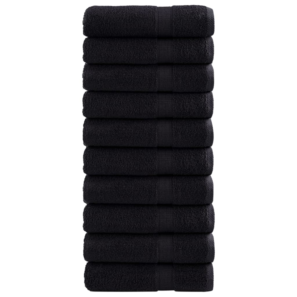 VidaXL serviettes de bain solund 10 pièces 600 g m² 70x140 cm noir