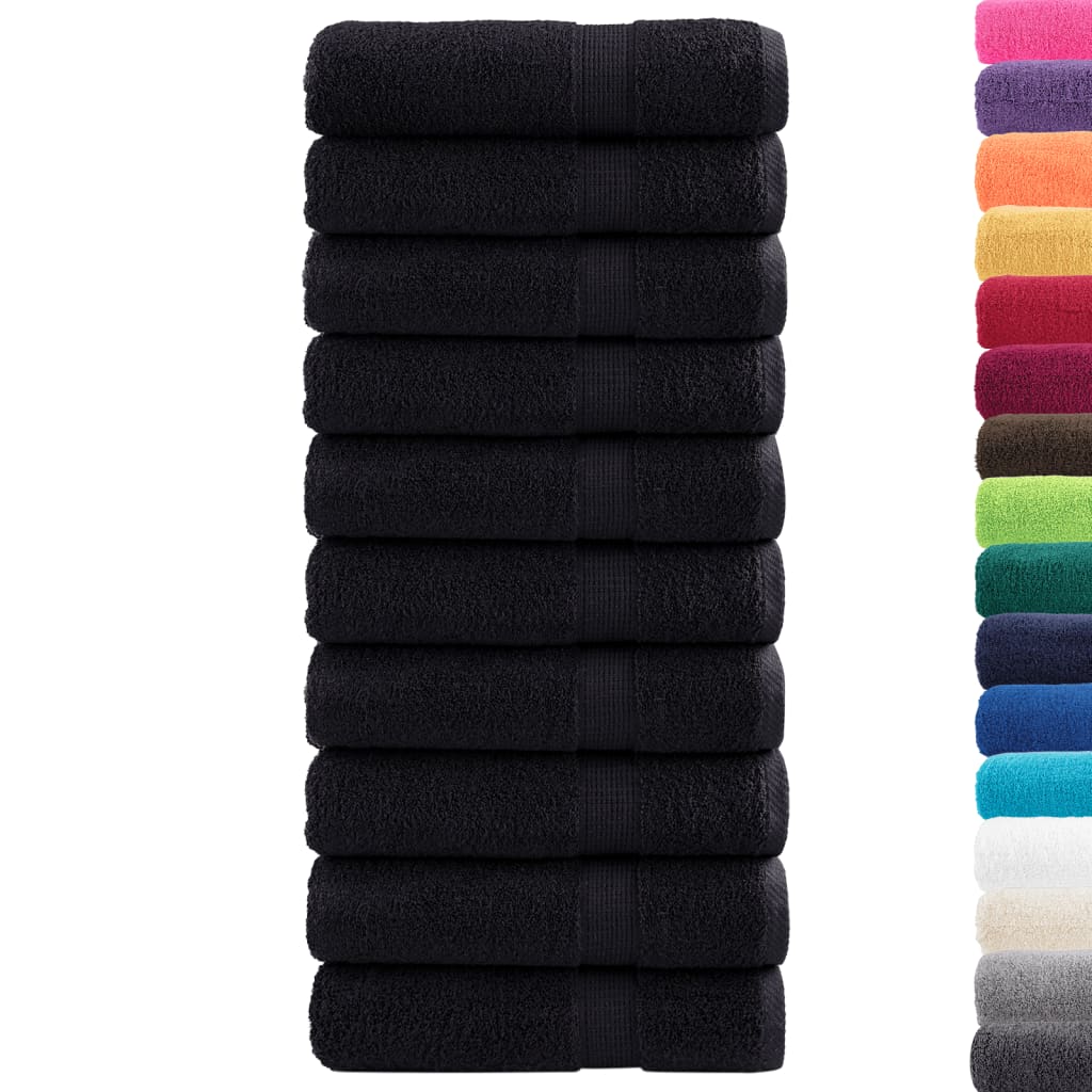 Vidaxl Bath towels Solund 10 st 600 g m² 70x140 cm Black