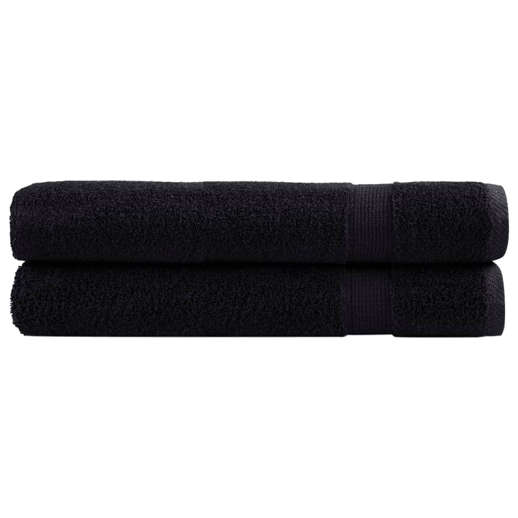 VidaXL serviettes de sauna solund 2 pcs 600 g m² 80x200 cm noir