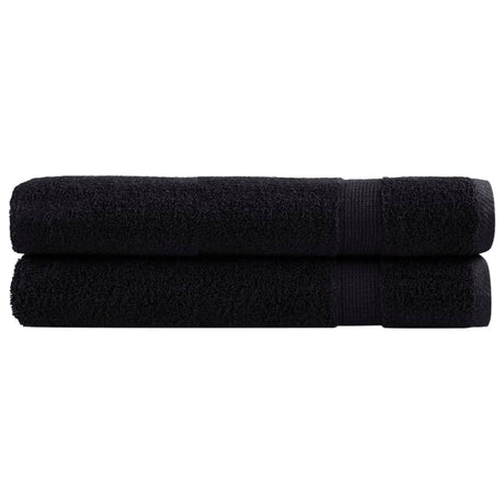 VidaXL serviettes de sauna solund 2 pcs 600 g m² 80x200 cm noir