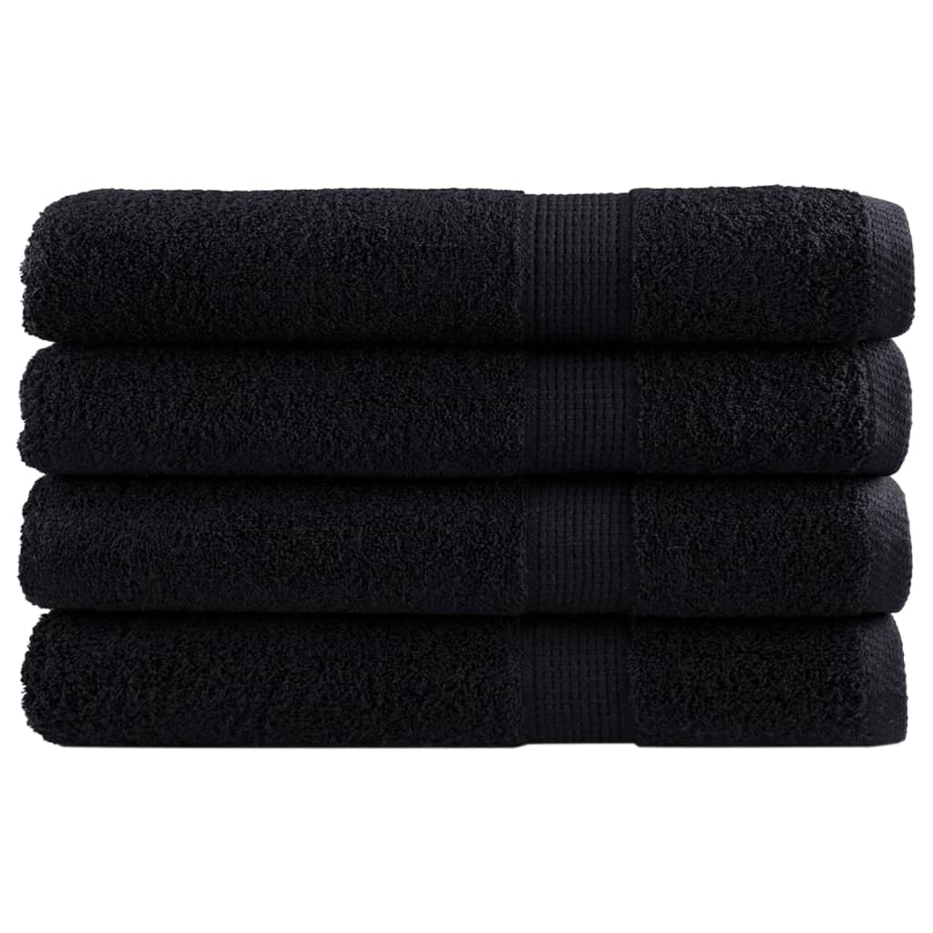 VidaXL serviettes de sauna solund 4 pcs 600 g m² 80x200 cm noir