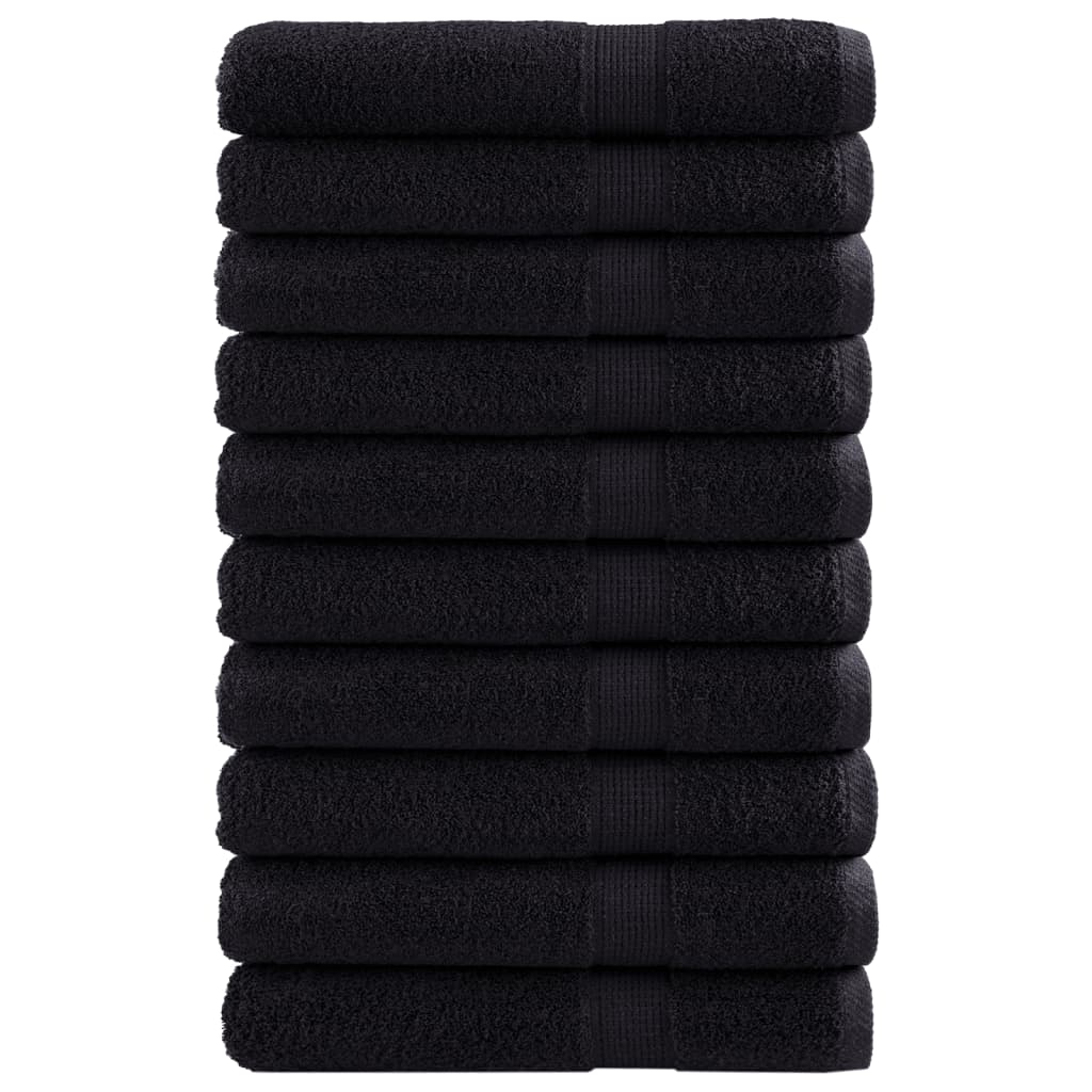 VidaXL serviettes de sauna solund 10 pièces 600 g m² 80x200 cm noir
