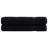 VidaXL Serviettes SOLUND 2 pcs 600 g m² 100x200 cm noir