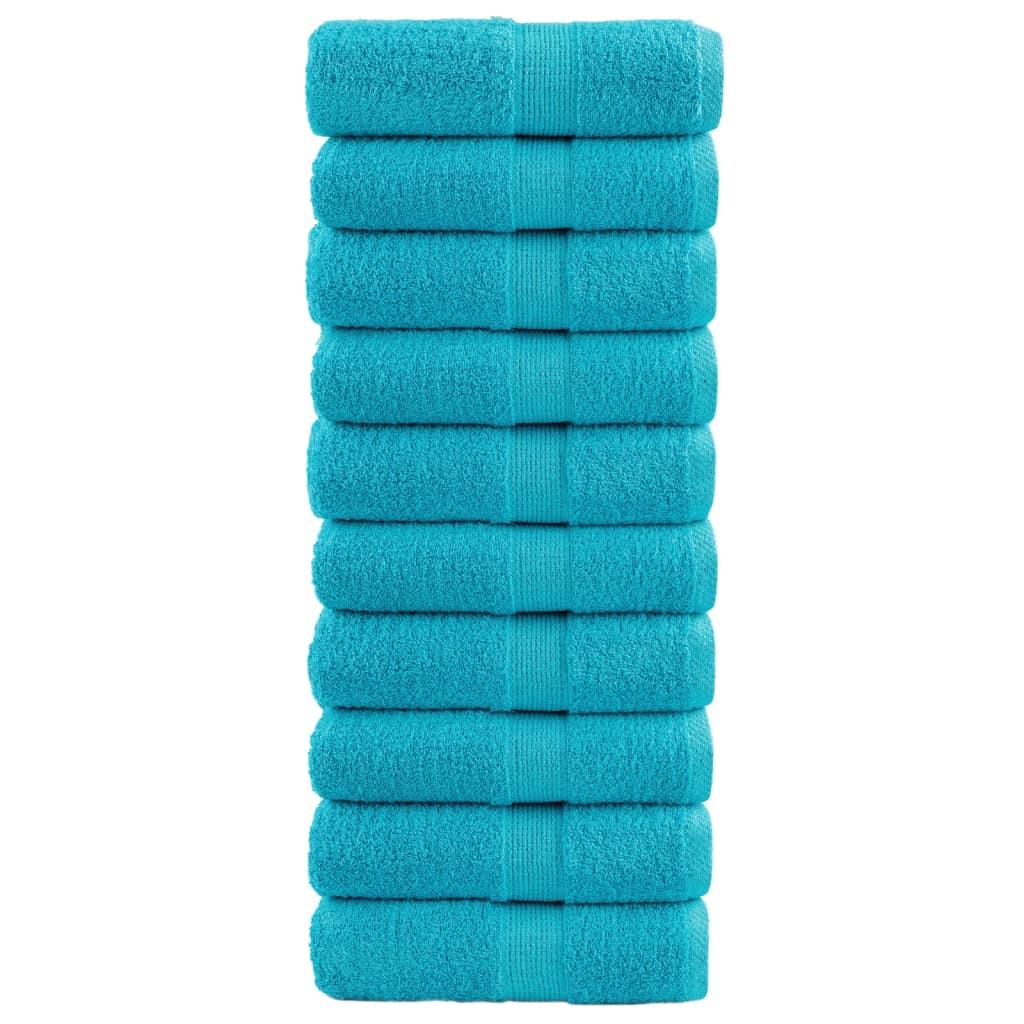 VidaXL Serviettes d'invité SOLUND 10 pcs 600 g m² 30x30 cm turquoise