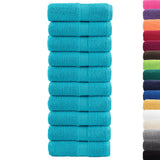 VidaXL Serviettes d'invité SOLUND 10 pcs 600 g m² 30x30 cm turquoise