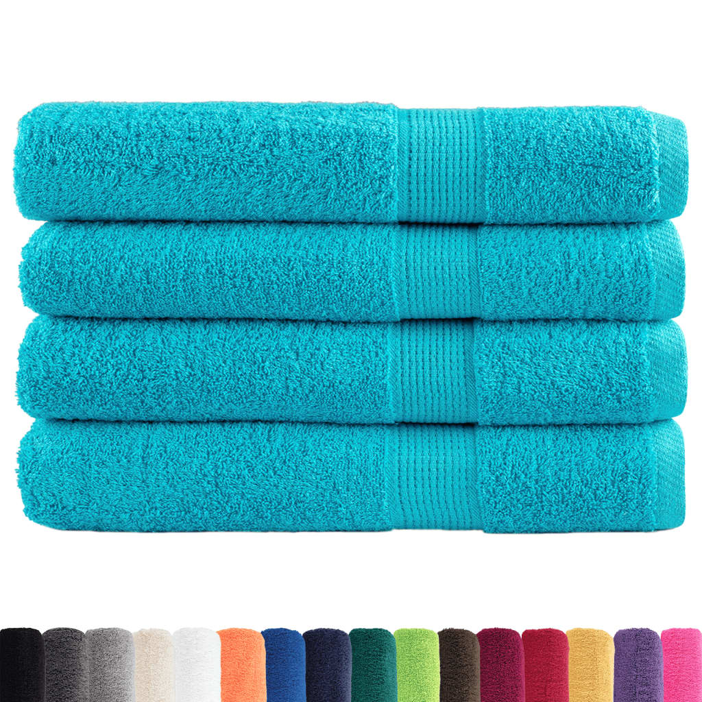 VidaXL serviettes de sauna solund 4 pcs 600 g m² 80x200 cm turquoise