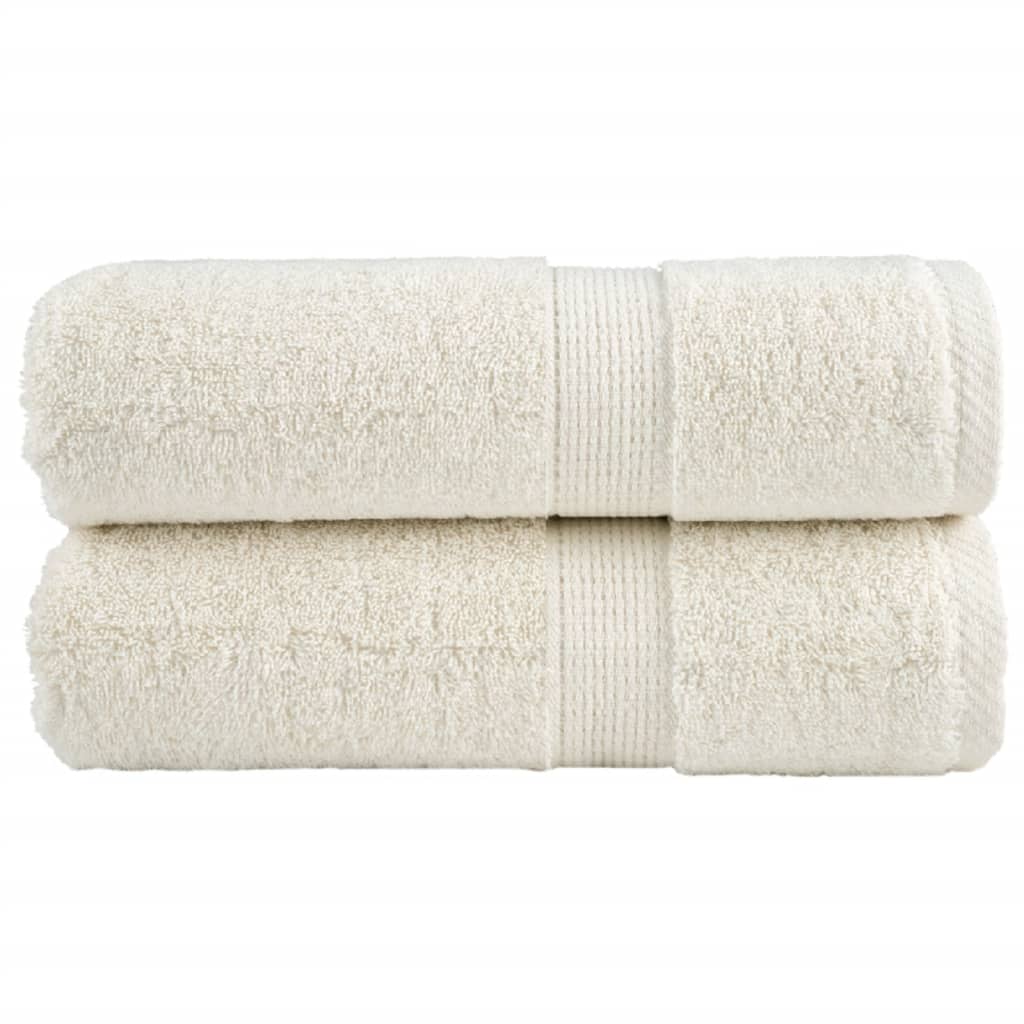 Vidaxx débarbouillettes premium solund 2 pièces crème 30x30 cm 600 g m2