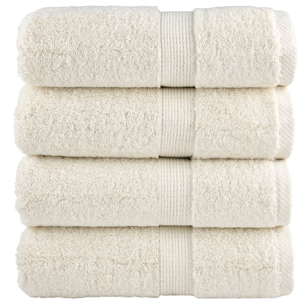 Vidaxx débarbouillettes premium solund 4 pièces crème 30x30 cm 600 g m2