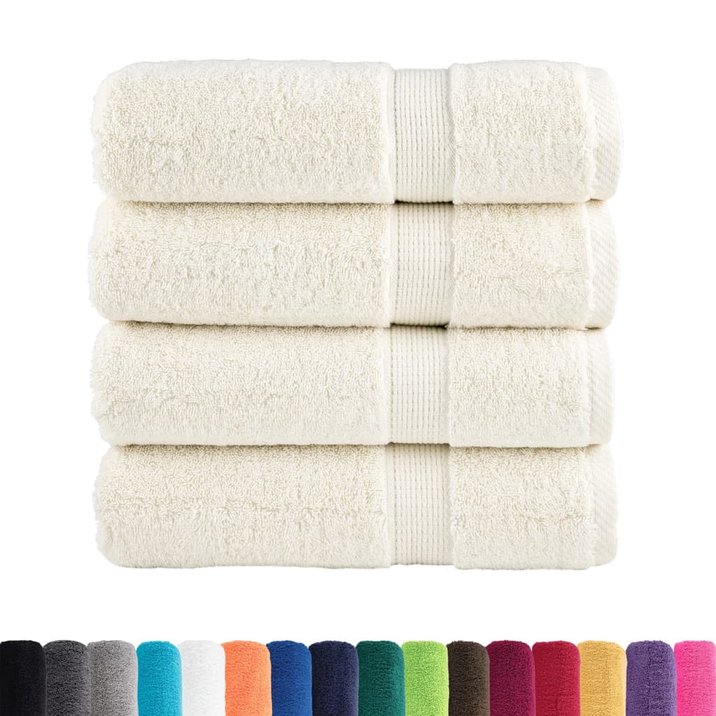 VidaXL serviettes de bain solund 4 pcs 600 g m² 70x140 cm couleur crème