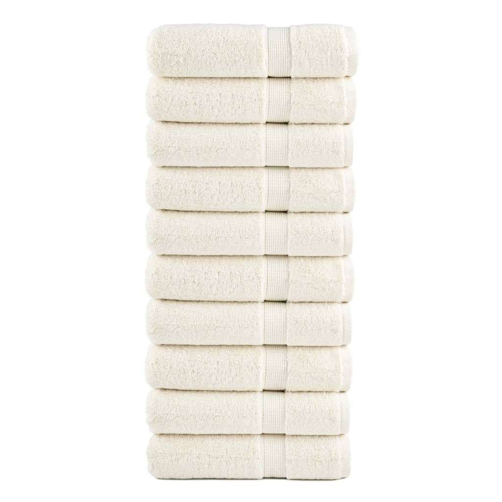 Vidaxl Bath Towels Solund 10 PCS 600 G m² 70x140 cm krem ​​-farget