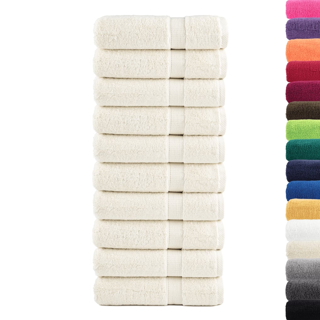 Vidaxl Bath Towels Solund 10 PCS 600 G m² 70x140 cm krem ​​-farget