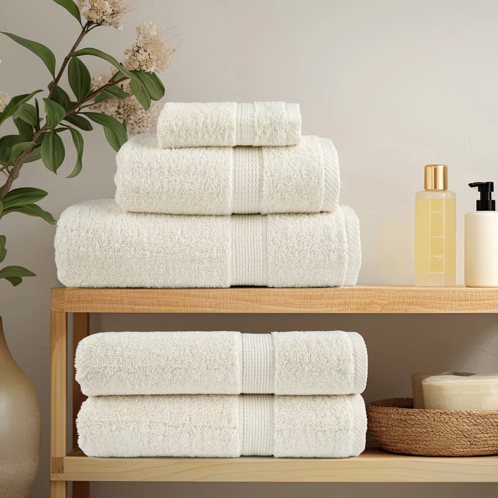 Vidaxl Bath Towels Solund 10 PCS 600 G m² 70x140 cm krem ​​-farget