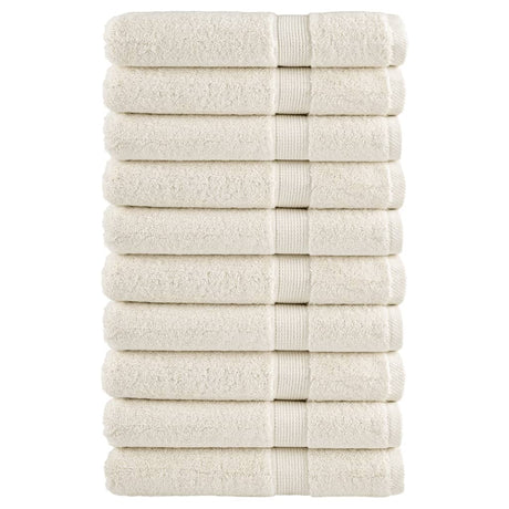 VidaXL serviettes de sauna solund 10 pièces 600 g m² 80x200 cm couleur crème