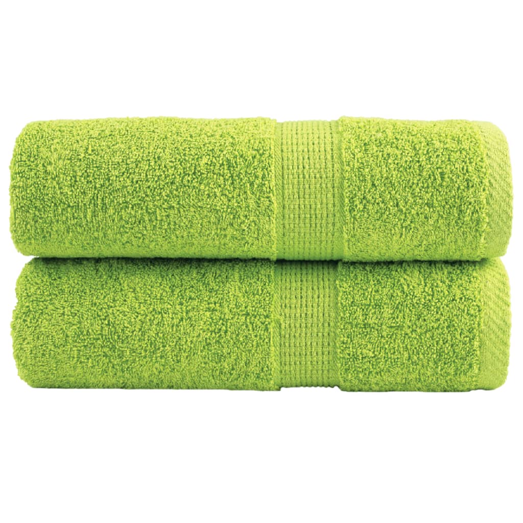VidaXL serviettes invités solund 2 pcs 600 g m² 30x50 cm vert pomme