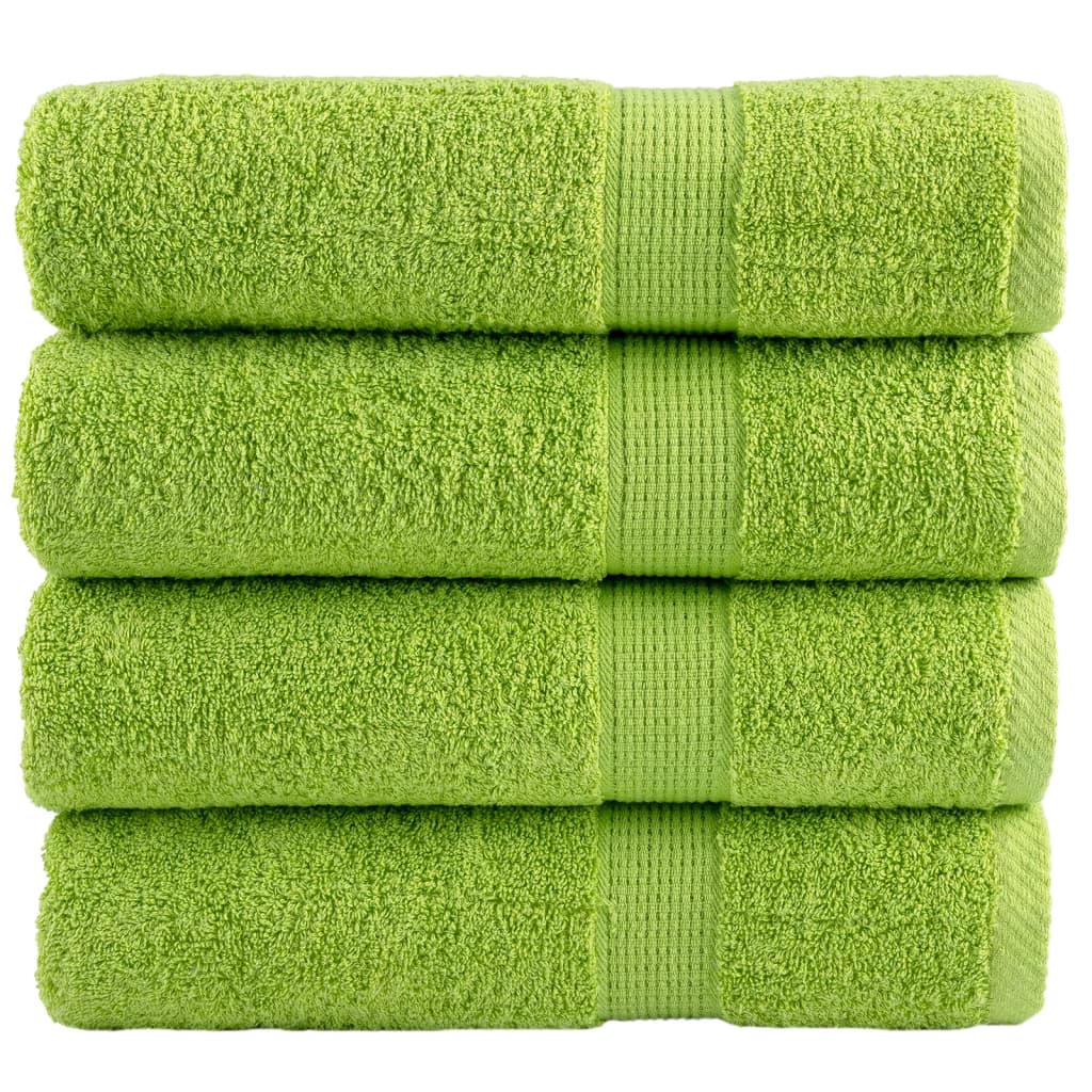 Serviettes de bain Vidaxl Solund 4 pcs 600 g m² 70x140 cm vert pomme