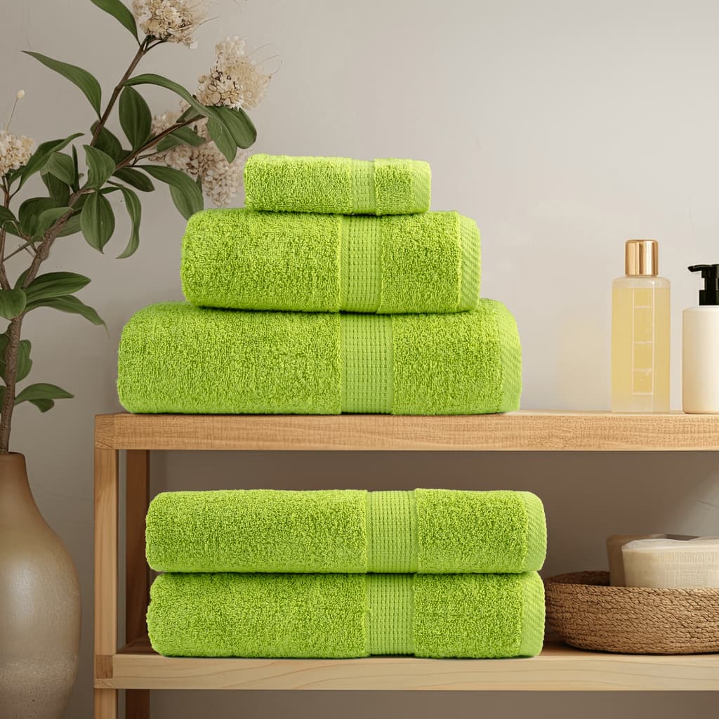 Serviettes de bain Vidaxl Solund 4 pcs 600 g m² 70x140 cm vert pomme