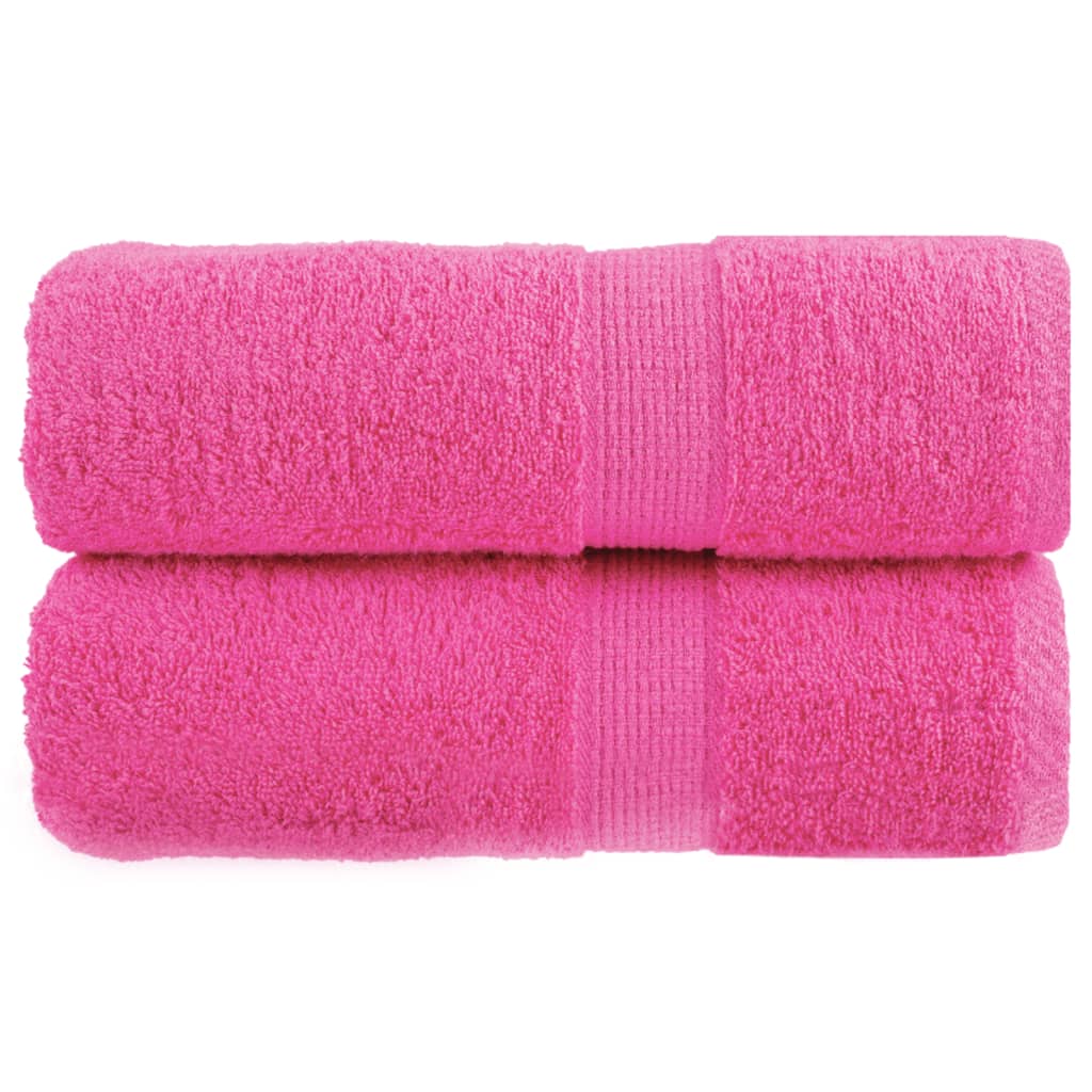 VidaXL serviettes invités solund 2 pcs 600 g m² 30x50 cm rose