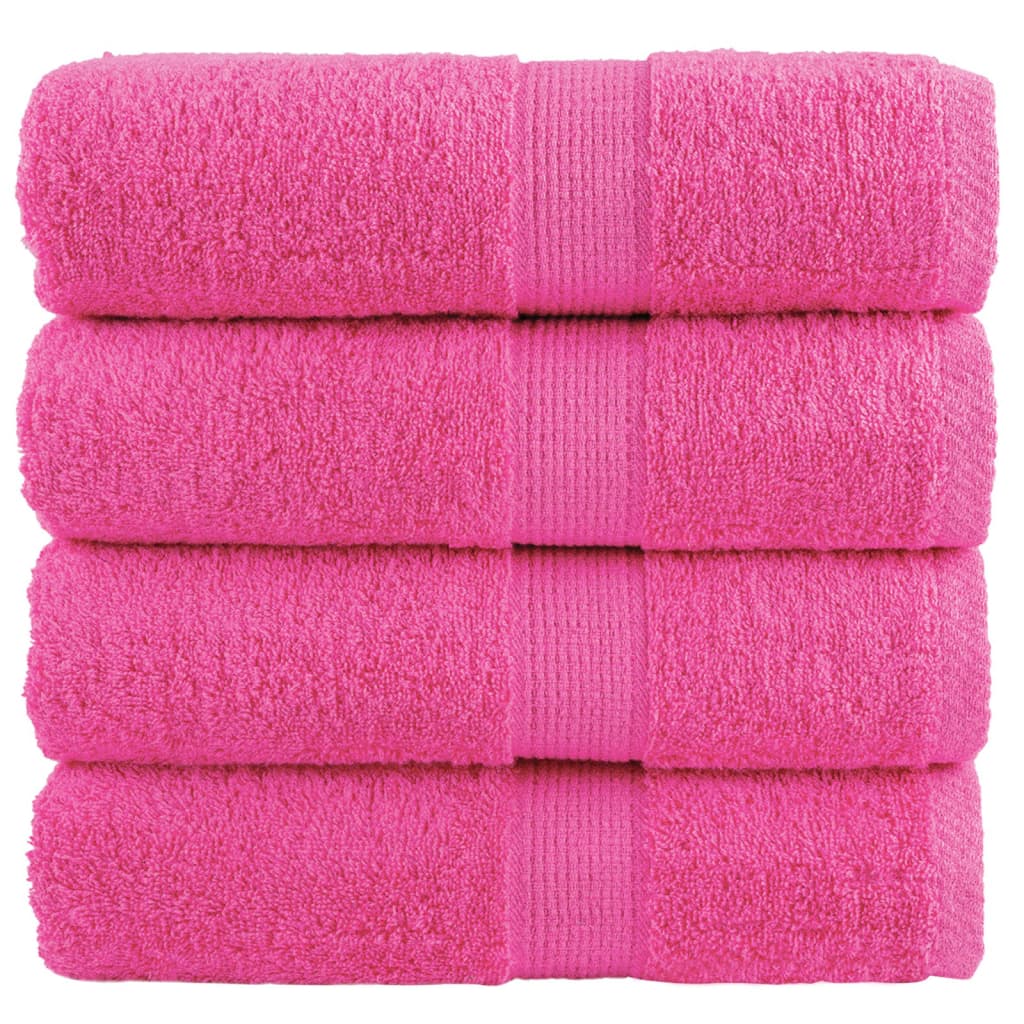 VidaXL serviettes invités solund 4 pcs 600 g m² 30x50 cm rose