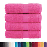 VidaXL serviettes invités solund 4 pcs 600 g m² 30x50 cm rose