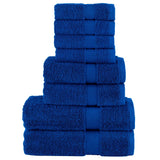 Vidaxxl ensemble de serviettes 8 pièces solund 600 g m² bleu