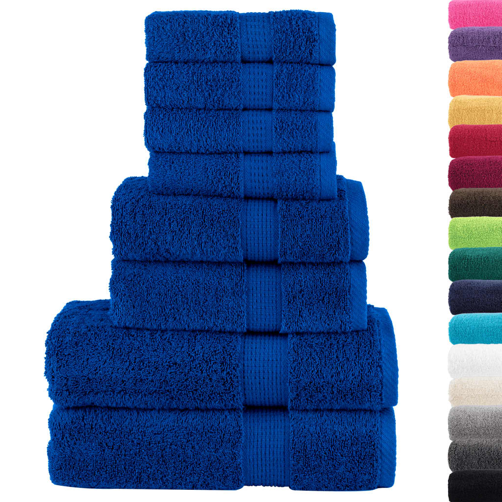 Vidaxxl ensemble de serviettes 8 pièces solund 600 g m² bleu