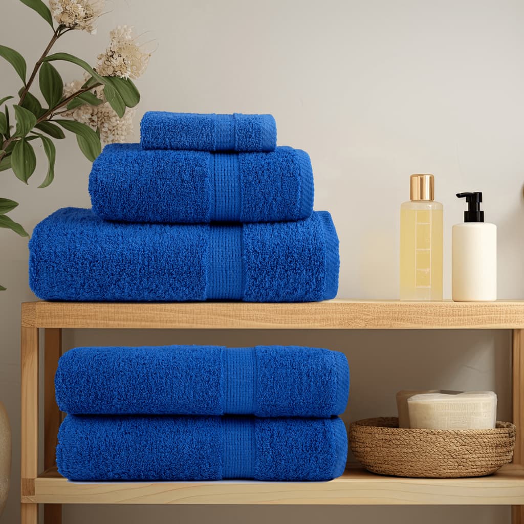 Vidaxxl ensemble de serviettes 8 pièces solund 600 g m² bleu