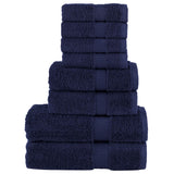 VidaXL ensemble de serviettes 8 pièces solund 600 g m² bleu marine