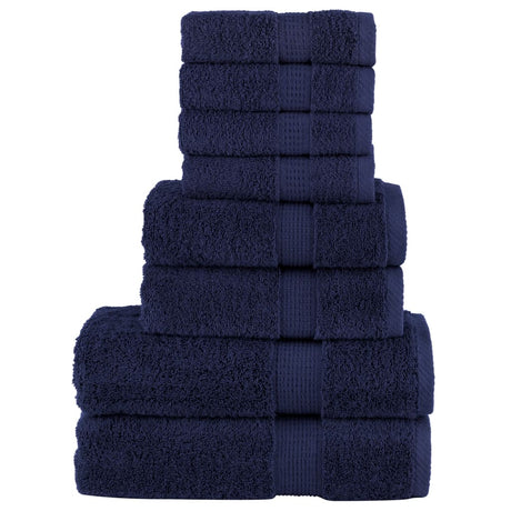VidaXL ensemble de serviettes 8 pièces solund 600 g m² bleu marine