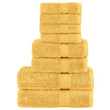 VidaXL Ensemble de serviettes 8 pièces SOLUND 600 g m² couleur or