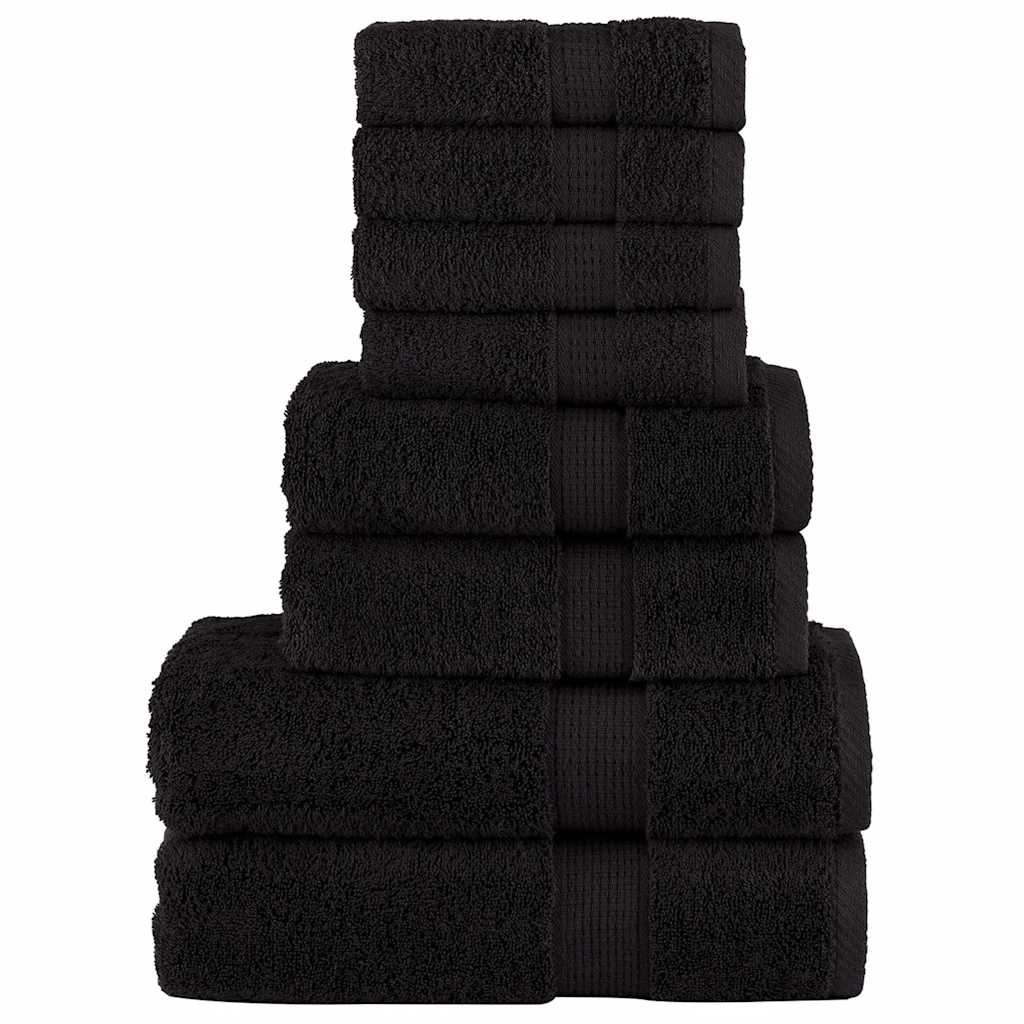 Vidaxx ensemble de serviettes 8 pièces solund 600 g m² noir