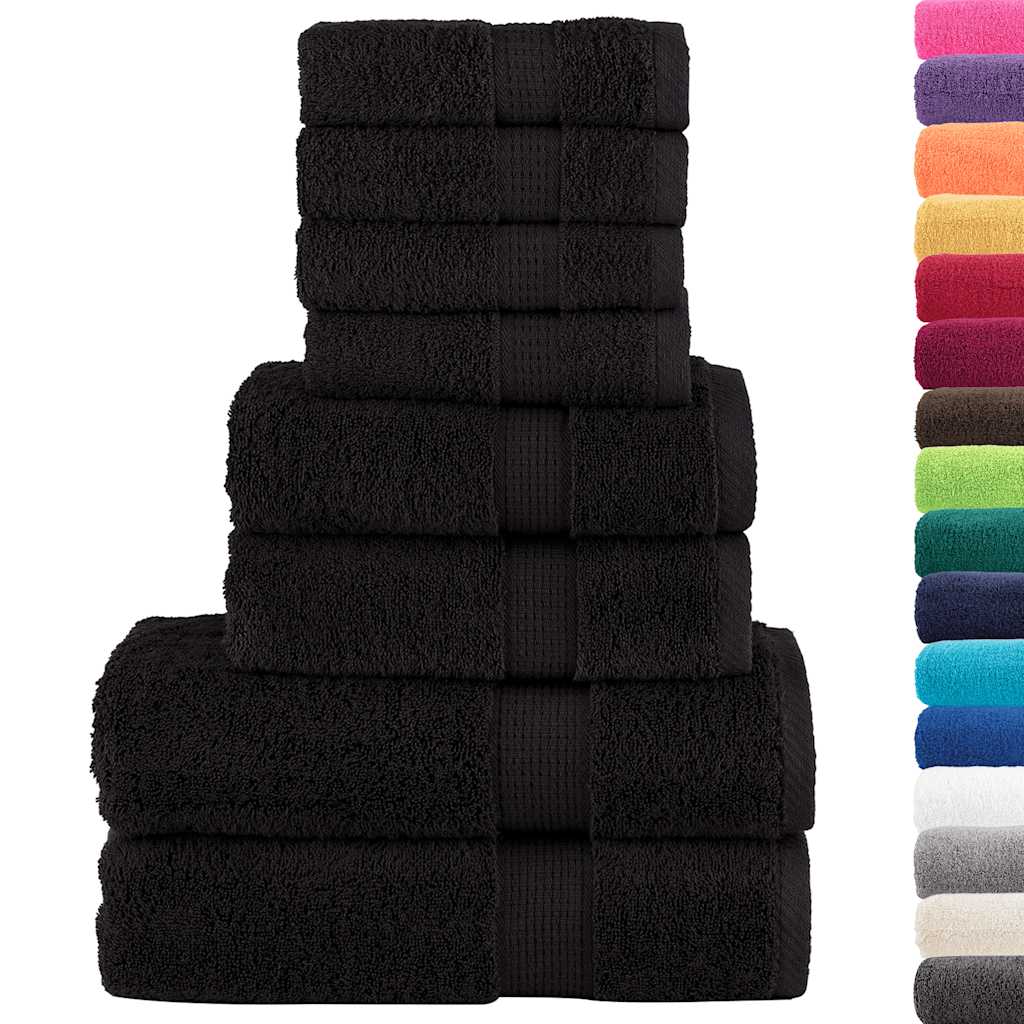 Vidaxx ensemble de serviettes 8 pièces solund 600 g m² noir