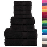 Vidaxx ensemble de serviettes 8 pièces solund 600 g m² noir