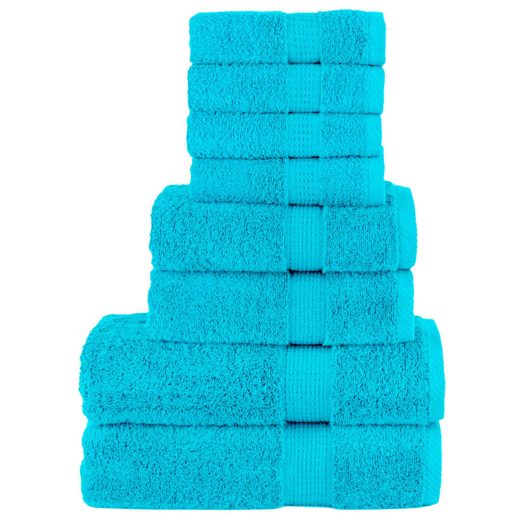 VidaXL ensemble de serviettes 8 pièces solund 600 g m² turquoise
