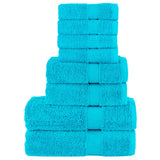 VidaXL ensemble de serviettes 8 pièces solund 600 g m² turquoise