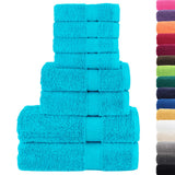 VidaXL ensemble de serviettes 8 pièces solund 600 g m² turquoise