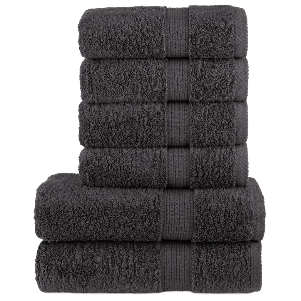 Vidaxl ensemble de serviettes 6 pièces solund 600 g m² anthracite