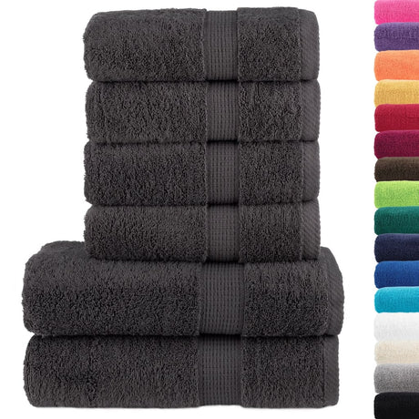 Vidaxl ensemble de serviettes 6 pièces solund 600 g m² anthracite