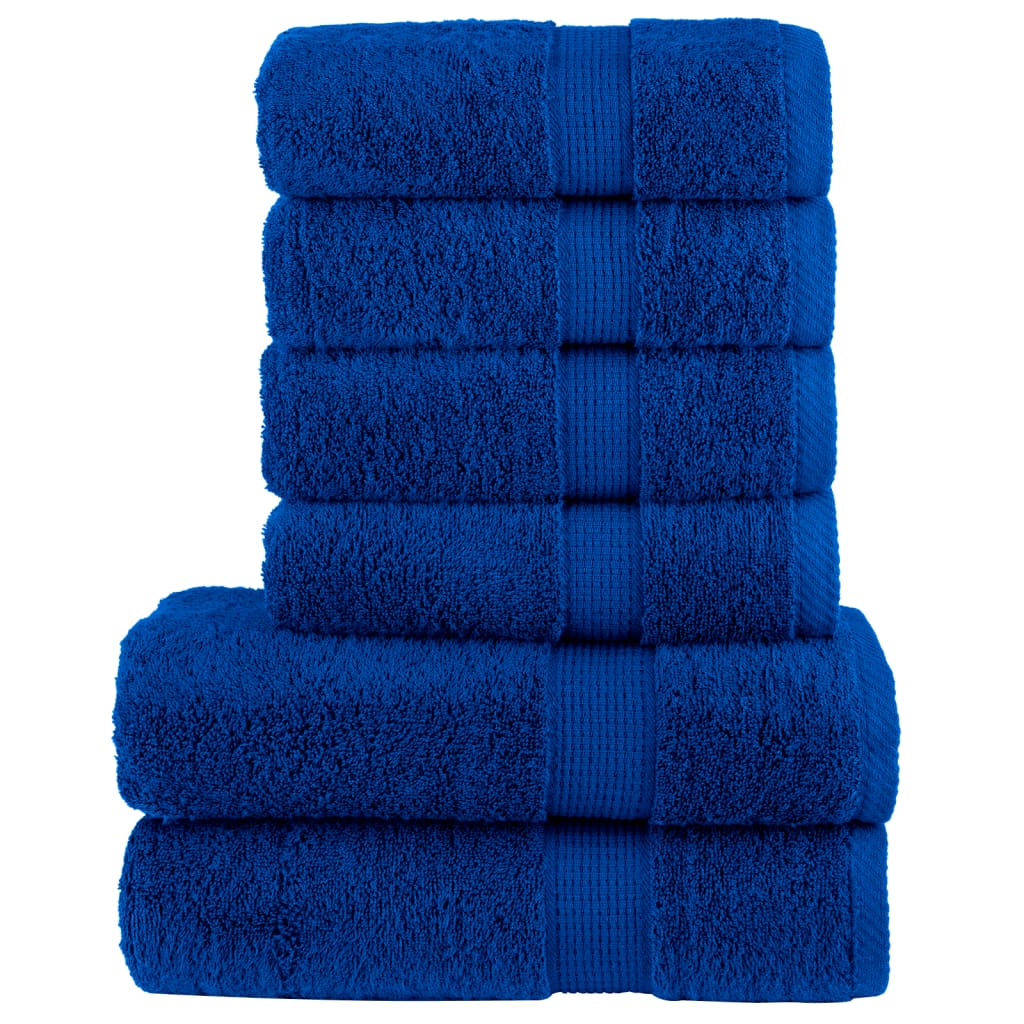 VidaXL ensemble de serviettes 6 pièces solund 600 g m² bleu