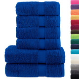 VidaXL ensemble de serviettes 6 pièces solund 600 g m² bleu
