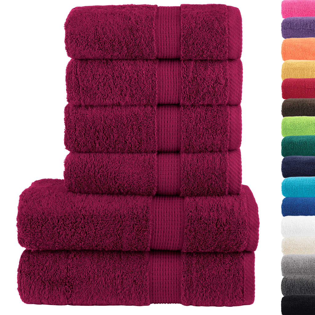 Vidaxx ensemble de serviettes 6 pièces solund 600 g m² rouge bordeaux
